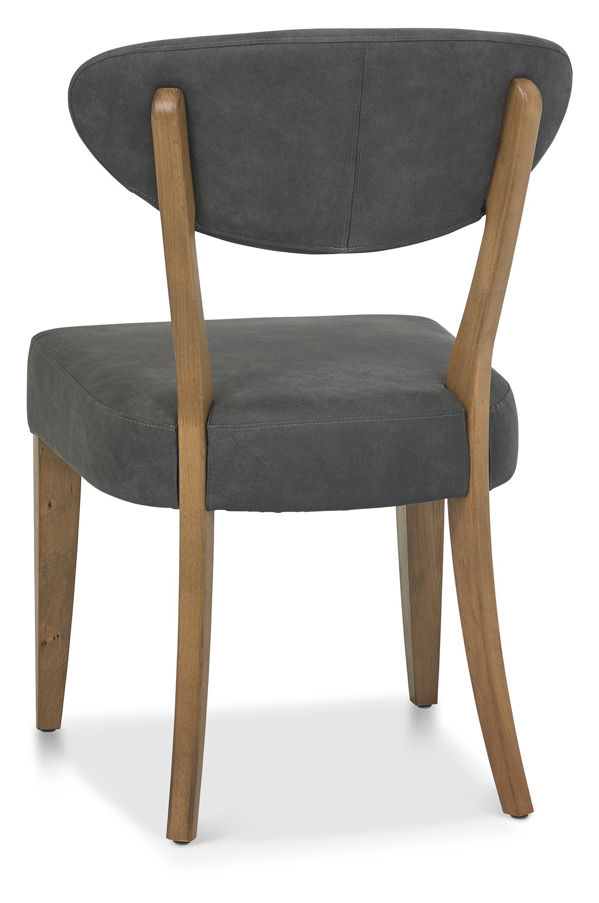 Signature Collection Ellipse Rustic Oak Upholstered Chair Dark Grey