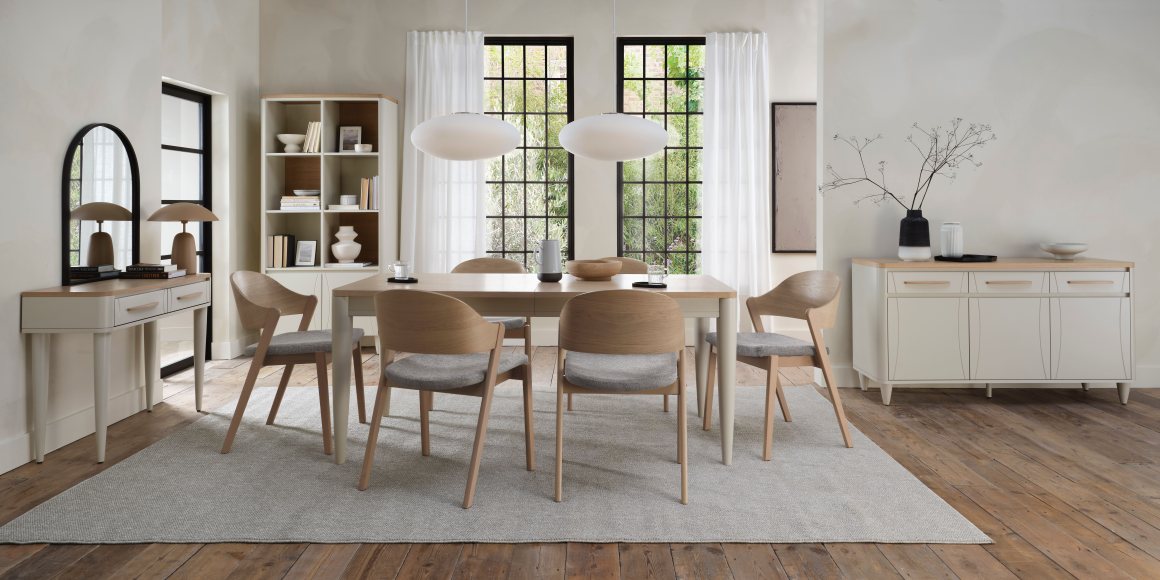 Larsen Scandi Oak & Soft Grey Dining