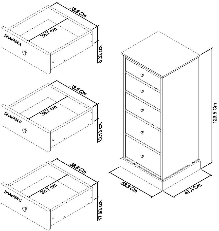 Ashby Soft Grey 5 Drawer Tall Chest Bedroom Furniture Bentley Designs Uk Ltd