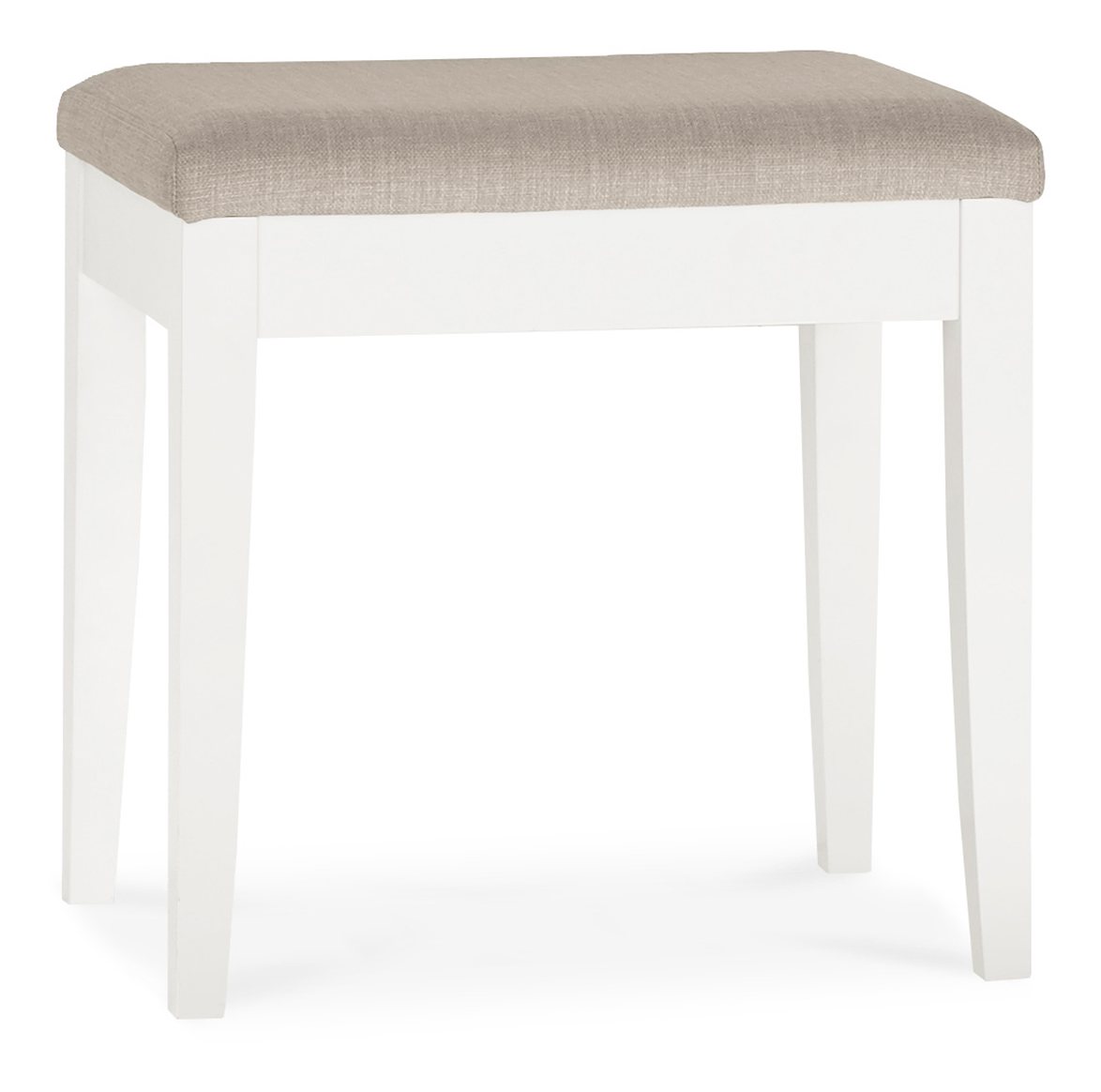 Ashby White Stool | Pebble Grey Fabric | Bedroom Furniture - Bentley ...