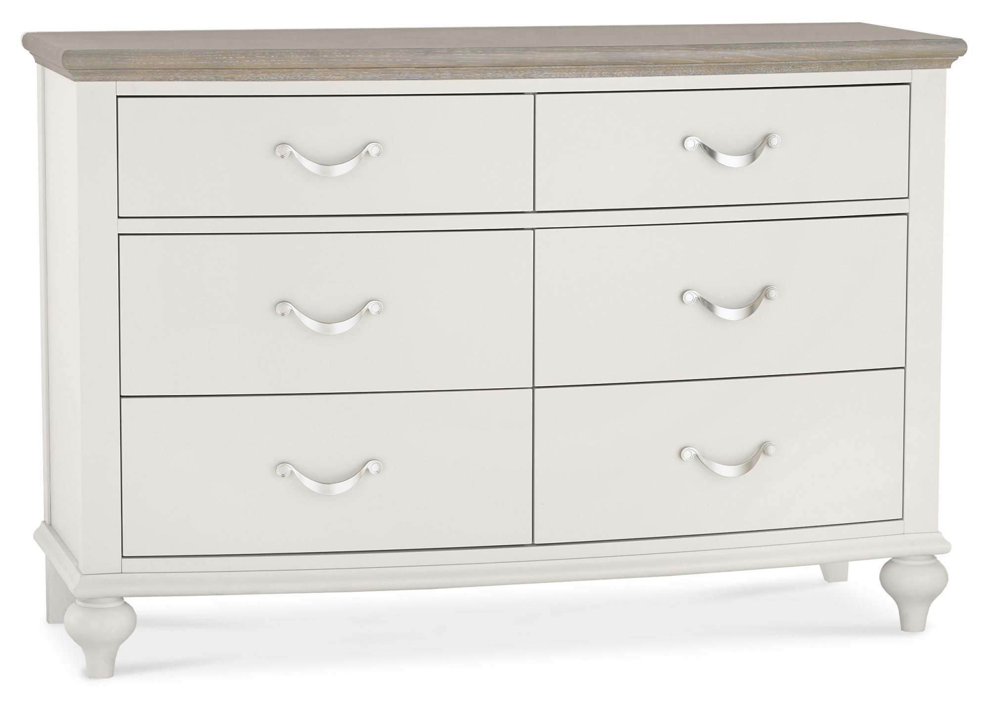 Montreux Grey Washed Oak And Soft Grey 6 Drawer Wide Chest Bentley Designs Uk Ltd 4879