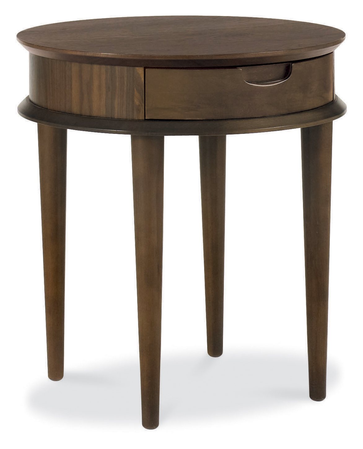 Oslo Walnut Lamp Table With Drawer Living Room Furniture Bentley