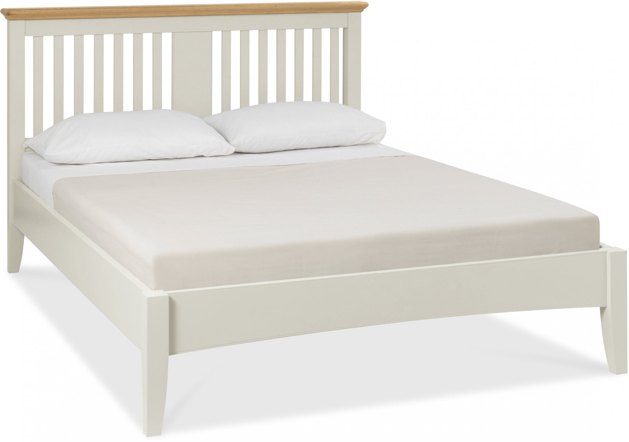 Hampstead Soft Grey And Pale Oak Slatted Bedstead Double Bentley Designs Uk Ltd 0000