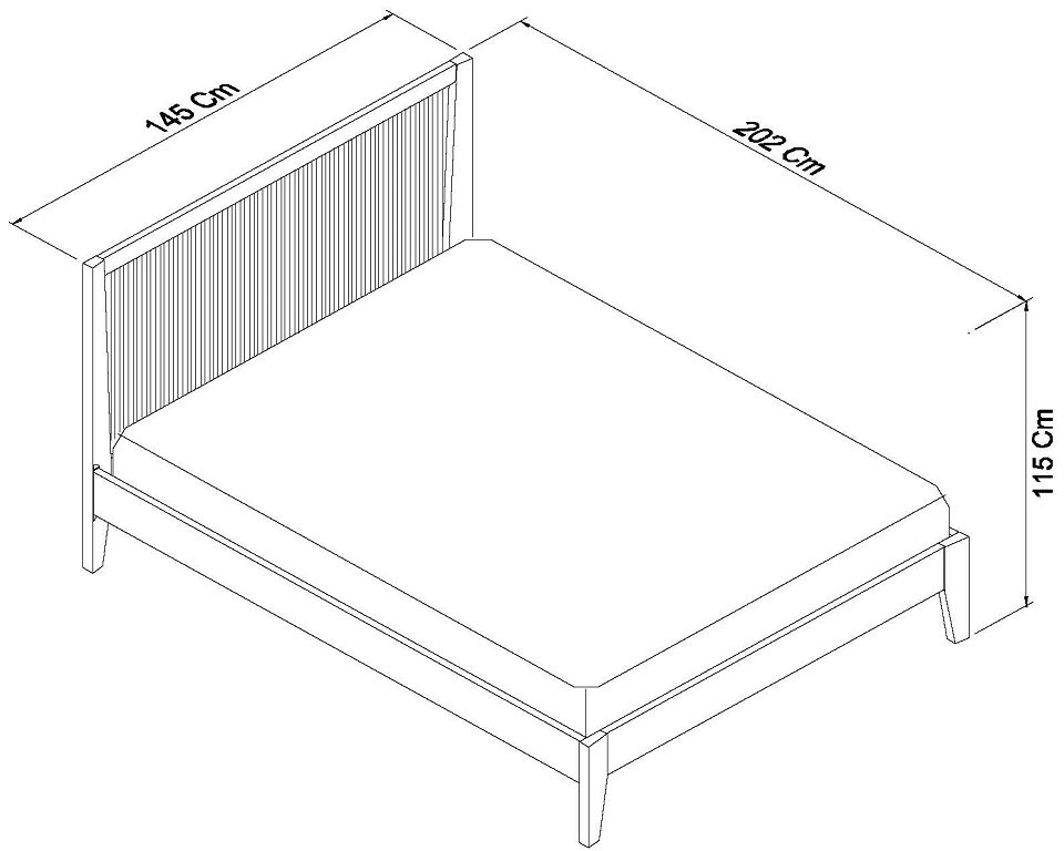 Rimini Aged Oak & Weathered Oak Slatted Bedstead: Double - Bentley ...