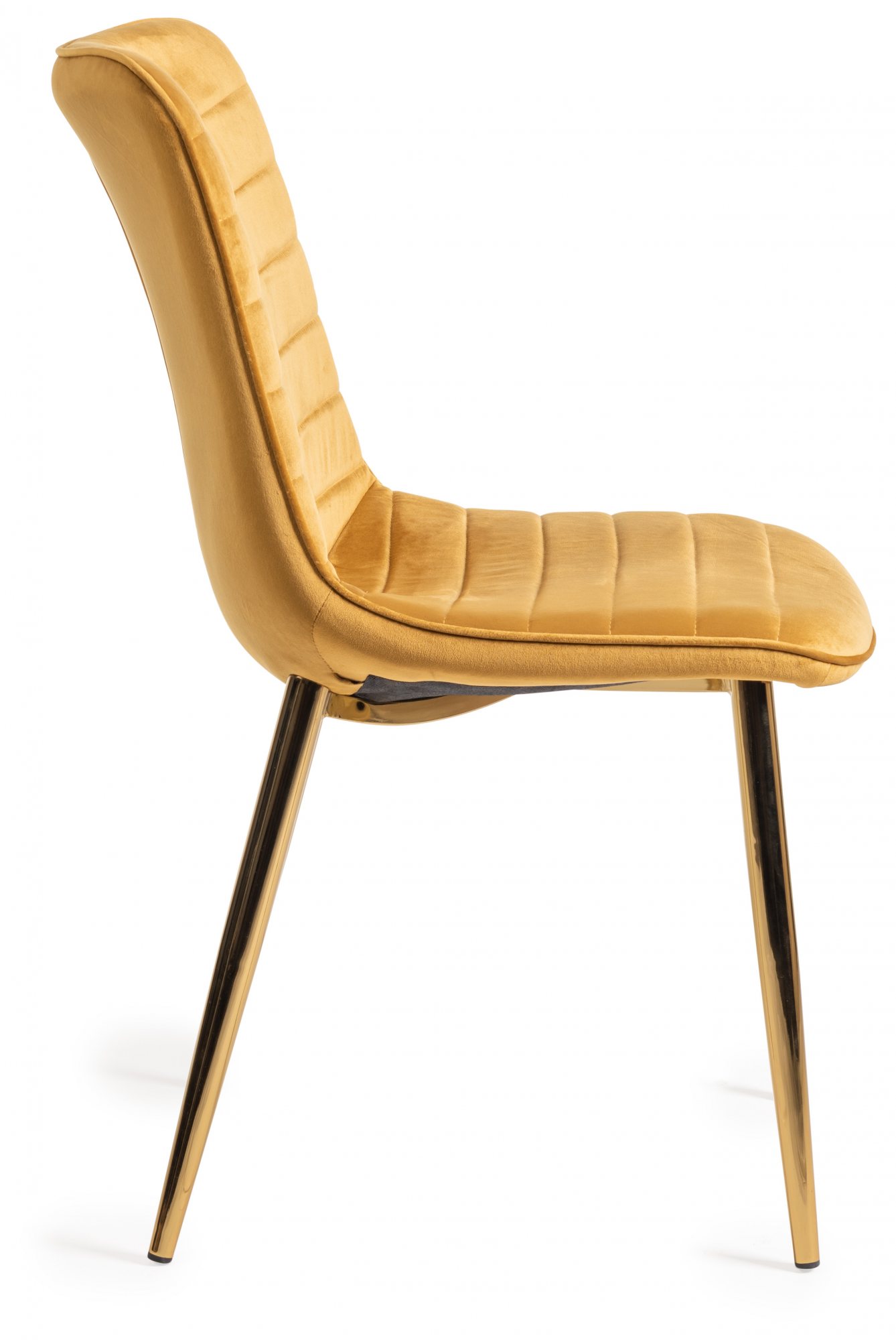 Gallery Collection Rothko Mustard Velvet Fabric Chairs With Matt Gold Plated Legs Pair 2548