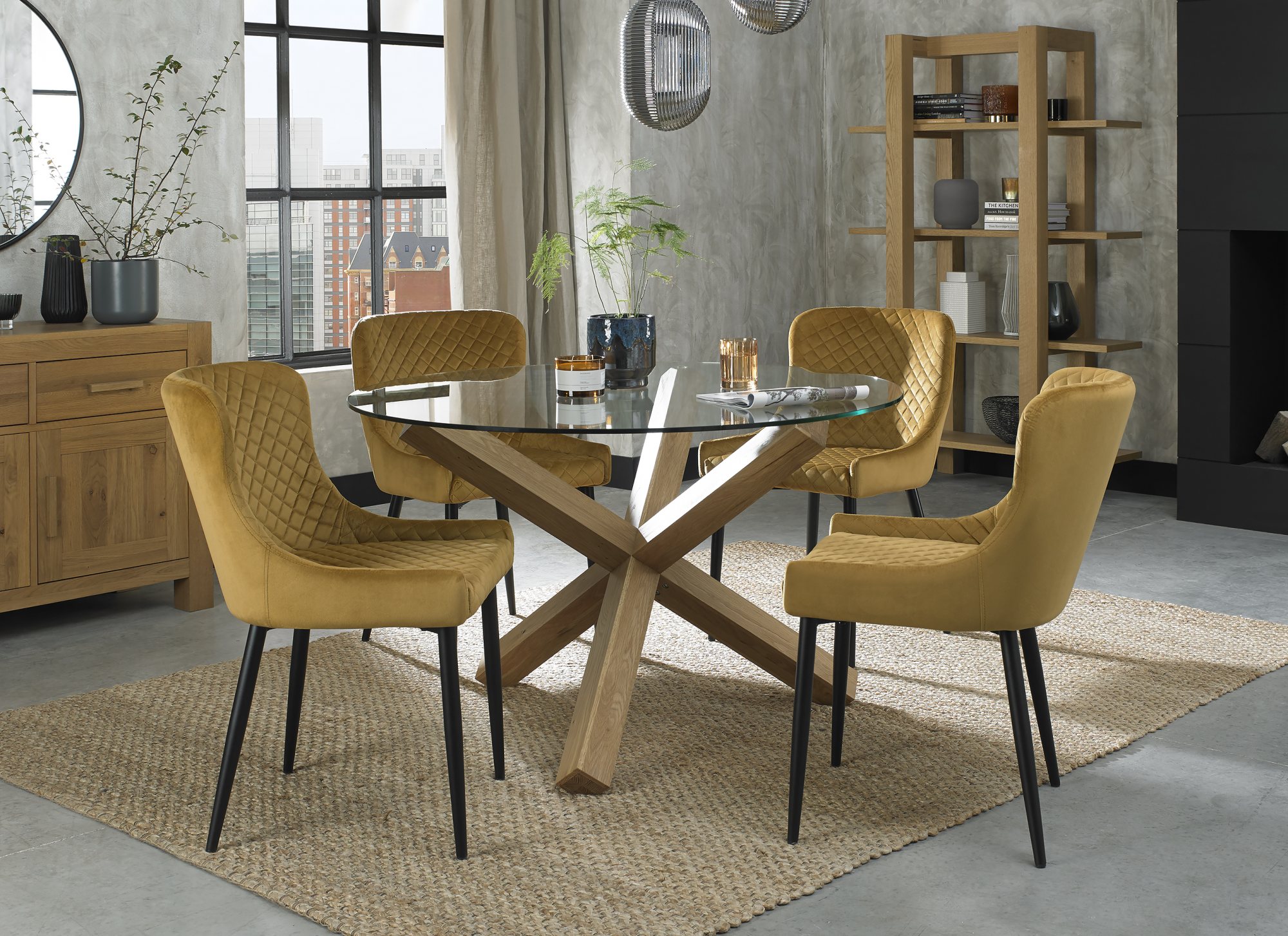 Turin Light Oak & Cezanne Round Dining Set | Home Furniture - Bentley ...