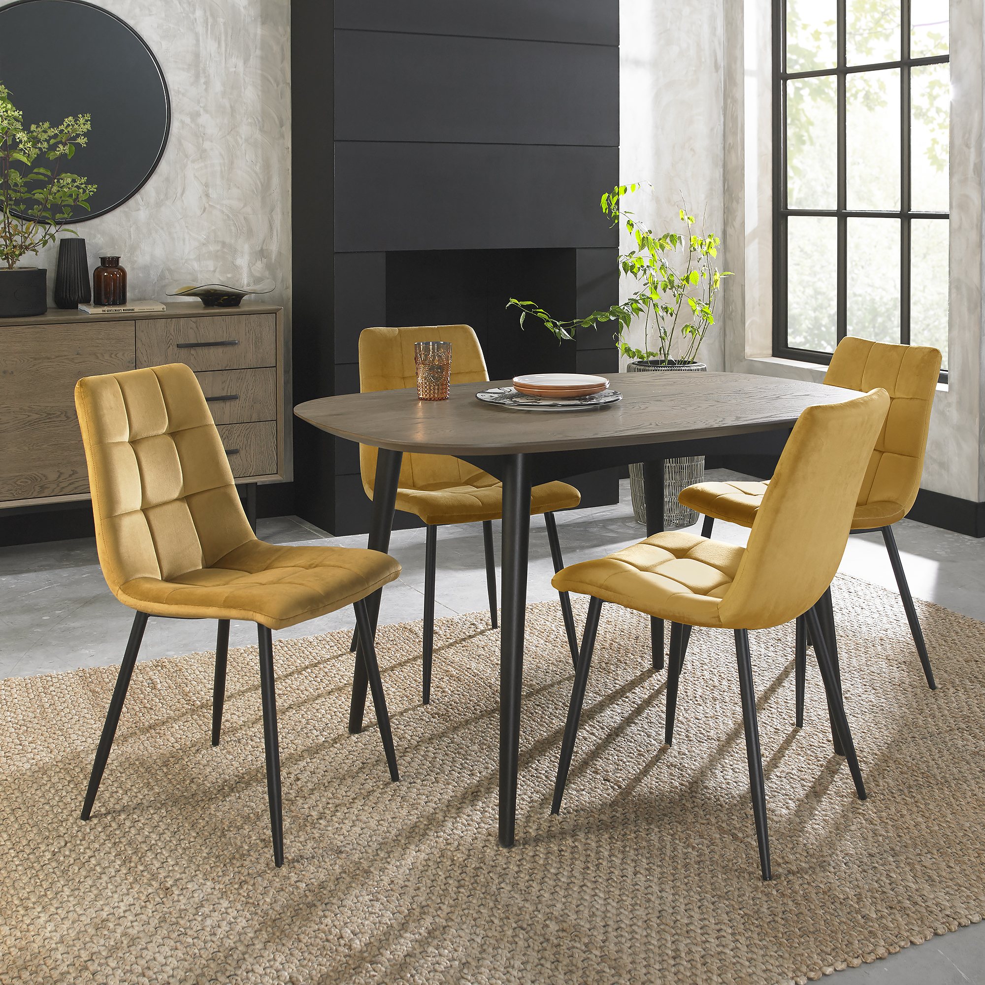 Vintage & Mondrian 4 Seater Dining Set | Modern Dining Set - Bentley ...