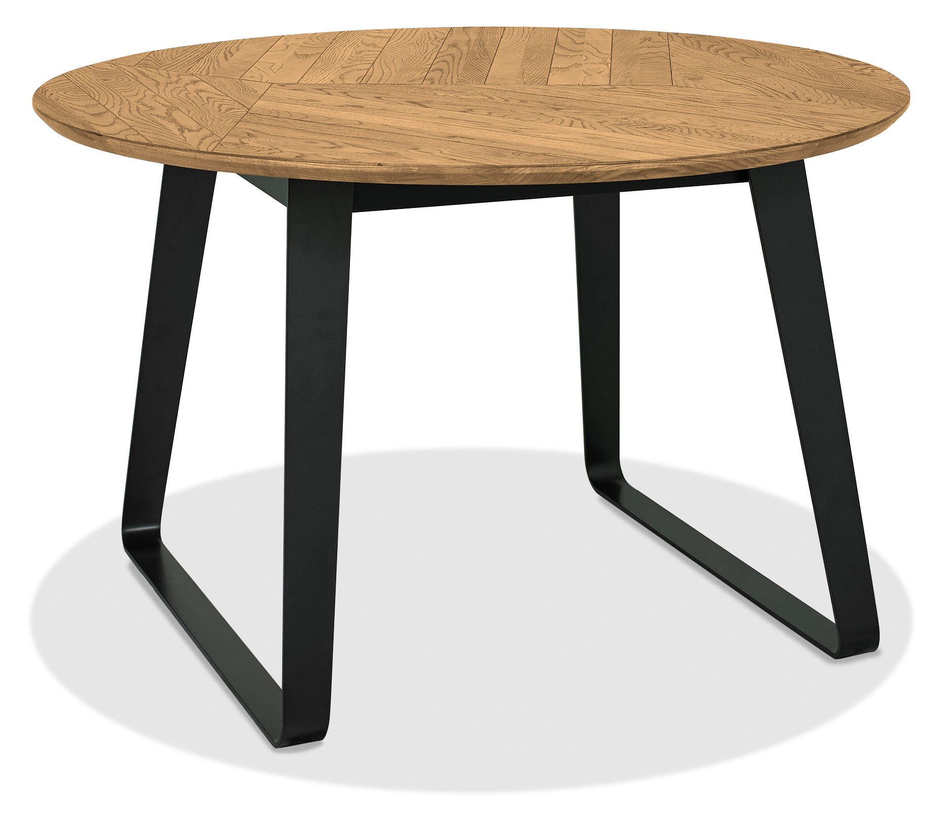 Emerson Rustic Oak 4 Seater Circular Table 