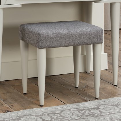 Larsen Scandi Oak & Soft Grey Stool - Grey Fabric