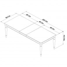 Hampstead Soft Grey & Walnut 6-8 Extension Table - Rectangular