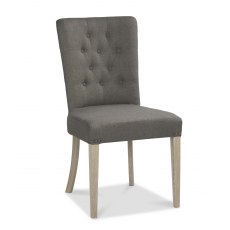 Bordeaux Chalk Oak Uph Chair -  Titanium Fabric (Pair)