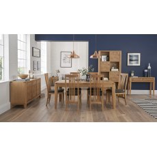 High Park Knotty Oak Dining Set - 6-8 Table & 6 Slat Back Chairs