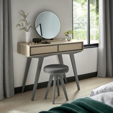 Brunel Scandi Oak & Dark Grey Dressing Table Set