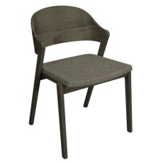 Vega Grey Oiled Oak Ply Back Chair Grey Fabric