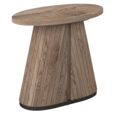 Vega Grey Oiled Oak & Peppercorn Oval Lamp Table