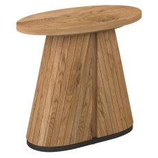 Vega Rustic Oak & Peppercorn Oval Lamp Table