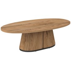 Vega Rustic Oak & Peppercorn Oval Coffee Table