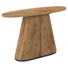 Vega Rustic Oak & Peppercorn Oval Console Table