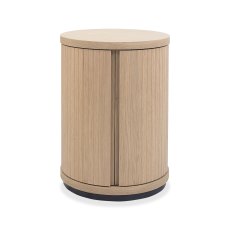 Vega Scandi Oak & Peppercorn Round Lamp Table