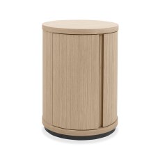 Vega Scandi Oak & Peppercorn Round Lamp Table