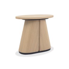 Vega Scandi Oak & Peppercorn Oval Lamp Table