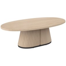 Vega Scandi Oak & Peppercorn Oval Coffee Table