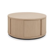 Vega Scandi Oak & Peppercorn Round Coffee Table