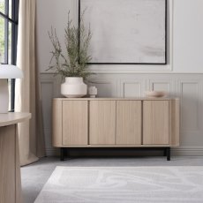 Vega Scandi Oak & Peppercorn Wide Sideboard