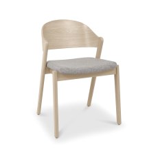 Vega Scandi Oak Ply Back Chair - Grey Fabric (Pair)