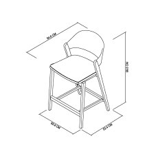 Vega Grey Oiled Oak Bar Stool - Grey Fabric (Single)