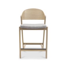 Vega Scandi Oak Bar Stool - Grey Fabric (Single)