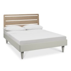 Larsen Scandi Oak & Soft Grey Slatted Bedstead Double 135cm