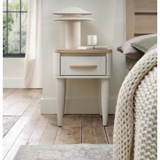 Larsen Scandi Oak & Soft Grey 1 Drawer Nightstand