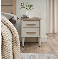 Larsen Scandi Oak & Soft Grey 2 Drawer Nightstand