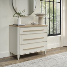 Larsen Scandi Oak & Soft Grey 3 Drawer Chest