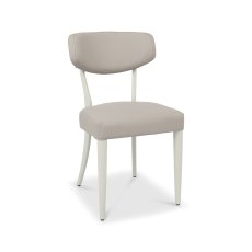 Larsen Soft Grey Upholstered Chairs in Grey Bonded Leather