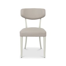 Larsen Soft Grey Upholstered Chairs in Grey Bonded Leather