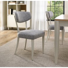 Larsen Soft Grey Upholstered Chair - Grey Fabric (Pair)