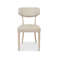 Larsen Scandi Oak Upholstered Chairs in Ivory Bonded Leather