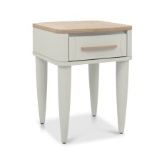 Larsen Scandi Oak & Soft Grey Lamp Table with Drawer