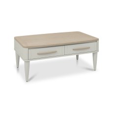 Larsen Scandi Oak & Soft Grey Coffee Table with Drawer