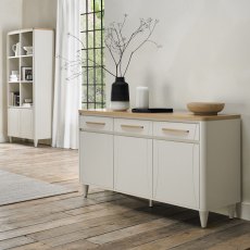 Larsen Scandi Oak & Soft Grey Wide Sideboard