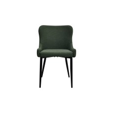 Rubens - Green Boucle Fabric Chairs with Black Legs (Pair)