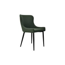 Rubens - Green Boucle Fabric Chairs with Black Legs (Pair)