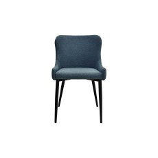 Rubens - Blue Boucle Fabric Chairs with Black Legs (Pair)