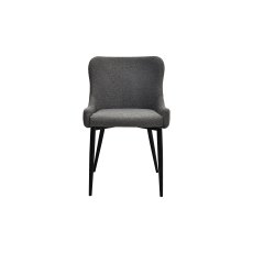 Rubens - Grey Boucle Fabric Chairs with Black Legs (Pair)