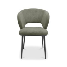 Lucca - Green Fabric Chair with Matt Black Legs (Pair)