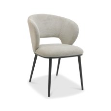 Luca - Beige Fabric Chair with Matt Black Legs (Pair)