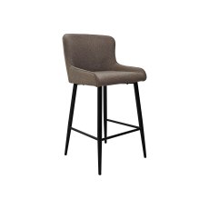 Rubens - Beige Boucle Fabric Bar Stools with Black Legs (Pair)