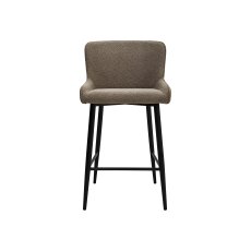 Rubens - Beige Boucle Fabric Bar Stools with Black Legs (Pair)